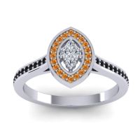 Diamond Fashion Ring In Palladium With Citrine And Black Onyx – Sipa Statement Ring