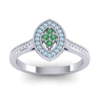 Emerald Fashion Ring In Palladium With Aquamarine And Lab Diamond – Sipa Statement Ring