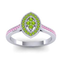 Peridot Fashion Ring In 14k White Gold With Pink Tourmaline – Sipa Statement Ring
