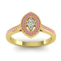 Diamond Fashion Ring In 18k Yellow Gold With Pink Tourmaline – Sipa Statement Ring
