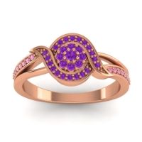 Amethyst Fashion Ring In 14K Rose Gold With Pink Tourmaline – Nidadha Statement Ring