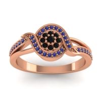 Black Onyx Fashion Ring In 14K Rose Gold With Blue Sapphire – Nidadha Statement Ring