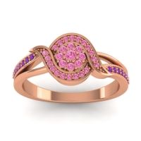 Pink Tourmaline Fashion Ring In 14K Rose Gold With Amethyst – Nidadha Statement Ring