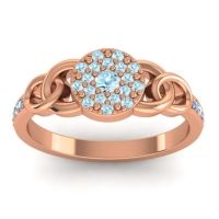 Aquamarine Fashion Ring In 18K Rose Gold With Swiss Blue Topaz – Mekhala Statement Ring