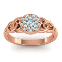 Aquamarine Fashion Ring In 18K Rose Gold With Lab Diamond And Citrine – Mekhala Statement Ring