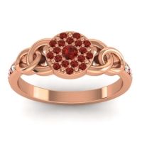Garnet Fashion Ring In 18K Rose Gold With Ruby And Aquamarine – Mekhala Statement Ring