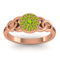 Peridot Fashion Ring In 18K Rose Gold With Black Onyx And Garnet – Mekhala Statement Ring