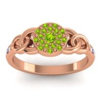 Peridot Fashion Ring In 18K Rose Gold With Blue Sapphire And Diamond – Mekhala Statement Ring