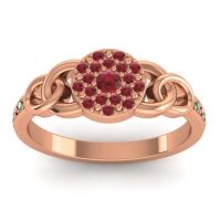 Ruby Fashion Ring In 14K Rose Gold With Emerald – Mekhala Statement Ring