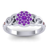 Amethyst Fashion Ring In Platinum With Aquamarine And Garnet – Mekhala Statement Ring