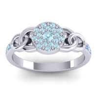 Aquamarine Fashion Ring In Platinum With Lab Diamond And Swiss Blue Topaz – Mekhala Statement Ring