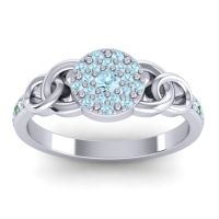 Aquamarine Fashion Ring In Platinum With Emerald – Mekhala Statement Ring