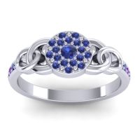 Blue Sapphire Fashion Ring In Palladium With Amethyst – Mekhala Statement Ring