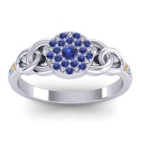 Blue Sapphire Fashion Ring In Palladium With Swiss Blue Topaz And Citrine – Mekhala Statement Ring