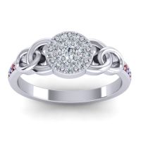 Lab Diamond Fashion Ring In 14k White Gold With Blue Sapphire And Ruby – Mekhala Statement Ring