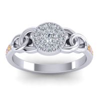 Lab Diamond Fashion Ring In 14k White Gold With Pink Tourmaline And Citrine – Mekhala Statement Ring