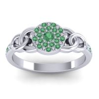Emerald Fashion Ring In Platinum With Aquamarine – Mekhala Statement Ring