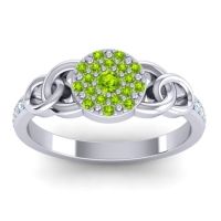Peridot Fashion Ring In Palladium With Diamond And Aquamarine – Mekhala Statement Ring