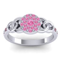 Pink Tourmaline Fashion Ring In Platinum With Aquamarine And Ruby – Mekhala Statement Ring