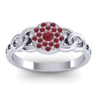 Ruby Fashion Ring In Platinum With Aquamarine And Black Onyx – Mekhala Statement Ring