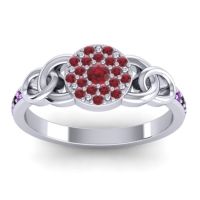 Ruby Fashion Ring In Platinum With Black Onyx And Amethyst – Mekhala Statement Ring