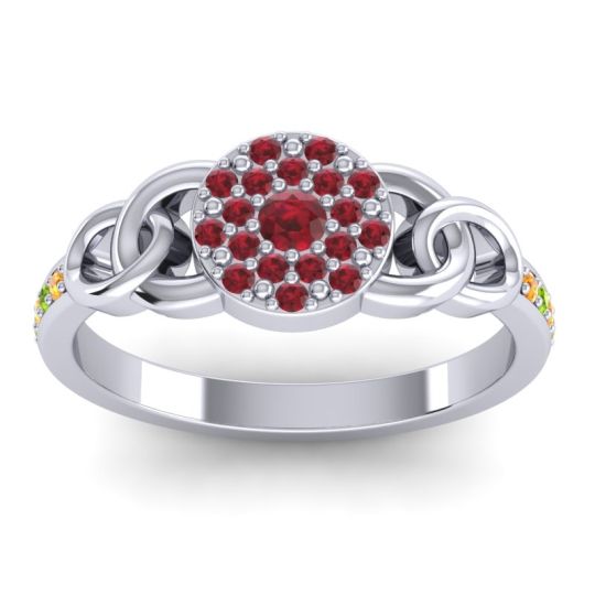 Statement Floral Pave Mekhala Ring
