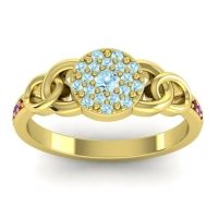 Aquamarine Fashion Ring In 18k Yellow Gold With Amethyst And Garnet – Mekhala Statement Ring