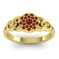 Garnet Fashion Ring In 18k Yellow Gold With Lab Diamond And Ruby – Mekhala Statement Ring