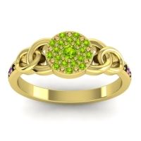 Peridot Fashion Ring In 18k Yellow Gold With Amethyst And Black Onyx – Mekhala Statement Ring