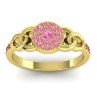 Pink Tourmaline Fashion Ring In 18k Yellow Gold With Amethyst And Ruby – Mekhala Statement Ring