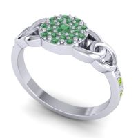 Statement Floral Pave Mekhala Ring