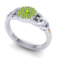 Statement Floral Pave Mekhala Ring