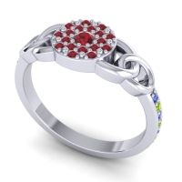 Statement Floral Pave Mekhala Ring