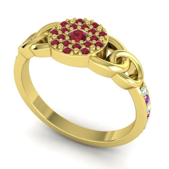 Statement Floral Pave Mekhala Ring