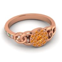 Statement Floral Pave Mekhala Ring