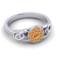 Statement Floral Pave Mekhala Ring