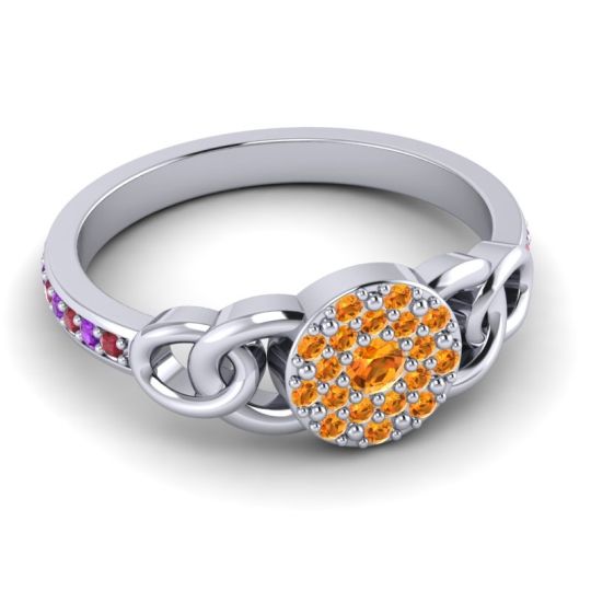 Statement Floral Pave Mekhala Ring