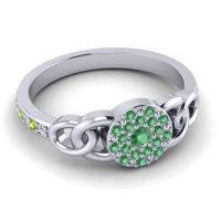 Statement Floral Pave Mekhala Ring