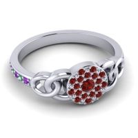 Statement Floral Pave Mekhala Ring