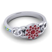 Statement Floral Pave Mekhala Ring