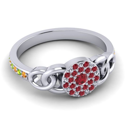 Statement Floral Pave Mekhala Ring