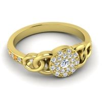 Statement Floral Pave Mekhala Ring