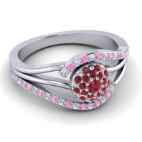 Statement Floral Pave Devaka Ring