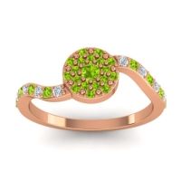 Peridot Fashion Ring In 18K Rose Gold With Diamond – Jurni Dainty Ring