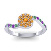 Petite Floral Pave Jurni Ring