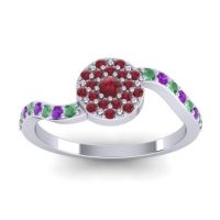 Petite Floral Pave Jurni Ring