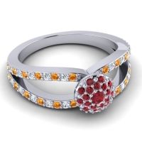 Statement Floral Pave Pula Ring