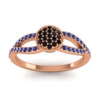 Black Onyx Fashion Ring In 14K Rose Gold With Blue Sapphire – Mudrita Statement Ring