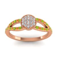 Lab Diamond Fashion Ring In 18K Rose Gold With Peridot And Citrine – Mudrita Statement Ring