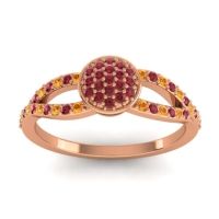 Ruby Fashion Ring In 14K Rose Gold With Citrine – Mudrita Statement Ring